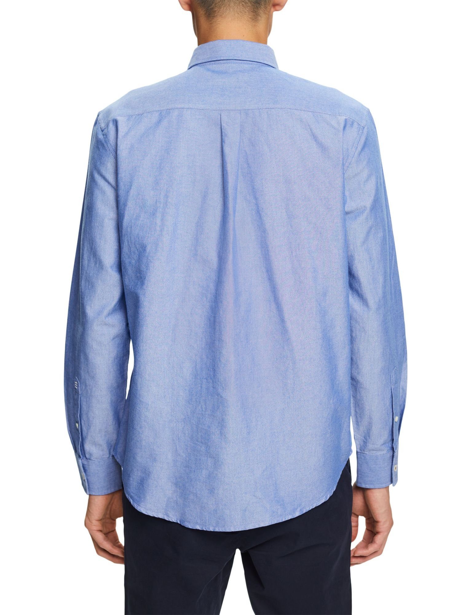 Esprit Langarmhemd Button-Down-Hemd BRIGHT aus BLUE Baumwollpopeline