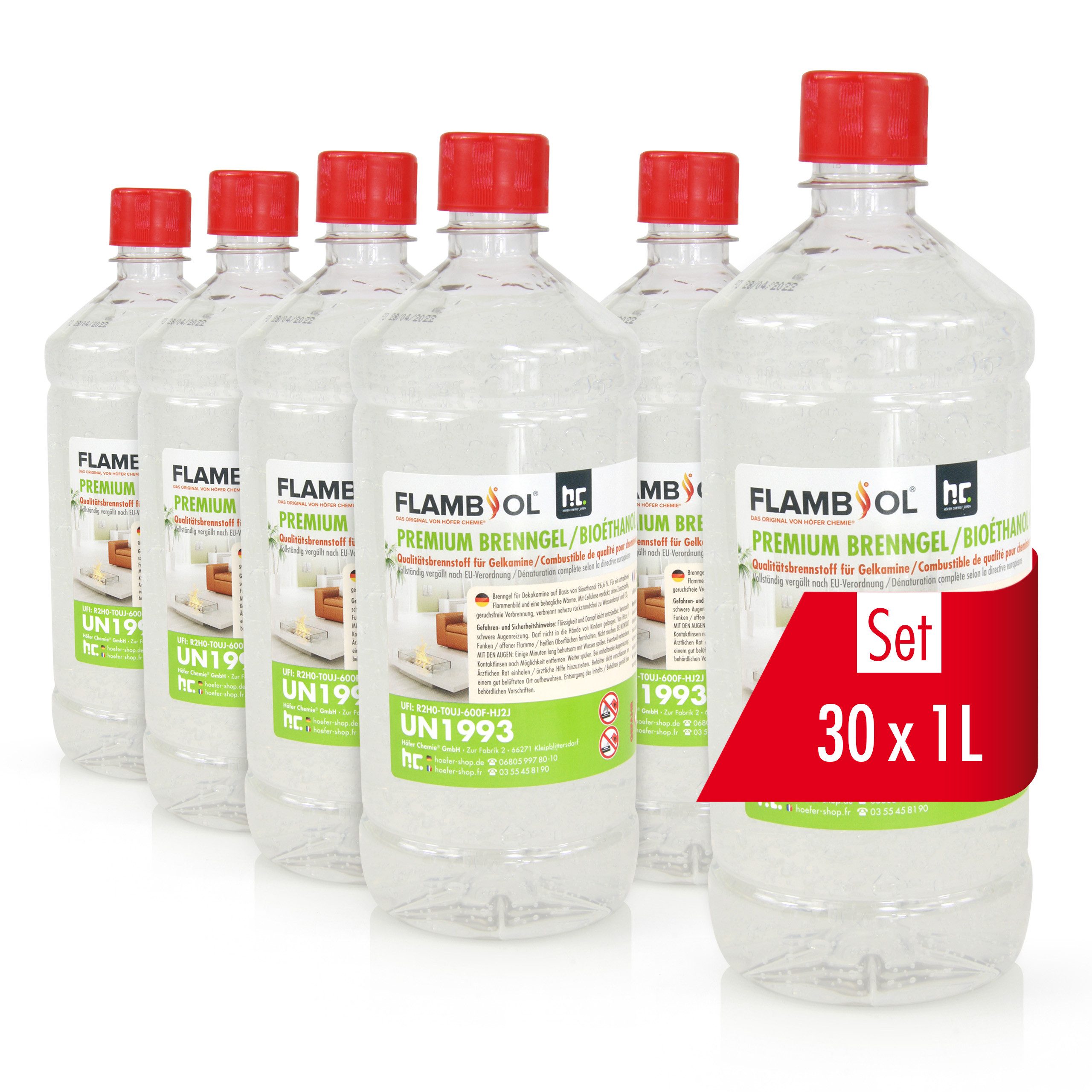 FLAMBIOL Bioethanol 30x 1 L FLAMBIOL® Premium Brenngel, 30 kg