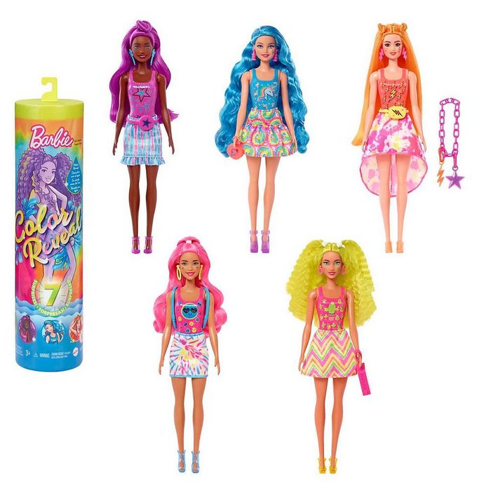 Mattel® Anziehpuppe Barbie Color Reveal Neon Tie-Dye Series Sortiment