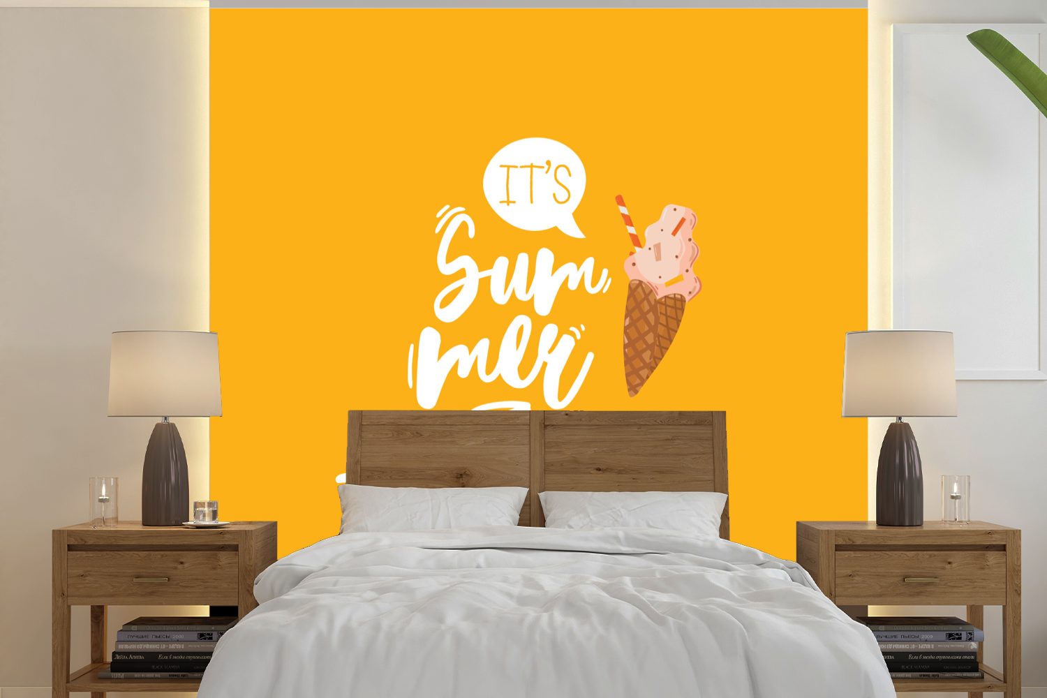 Weiß, Matt, für bedruckt, Wandtapete - oder - Eiscreme Tapete Fototapete St), (5 MuchoWow Wohnzimmer Vinyl Schlafzimmer, Sommer