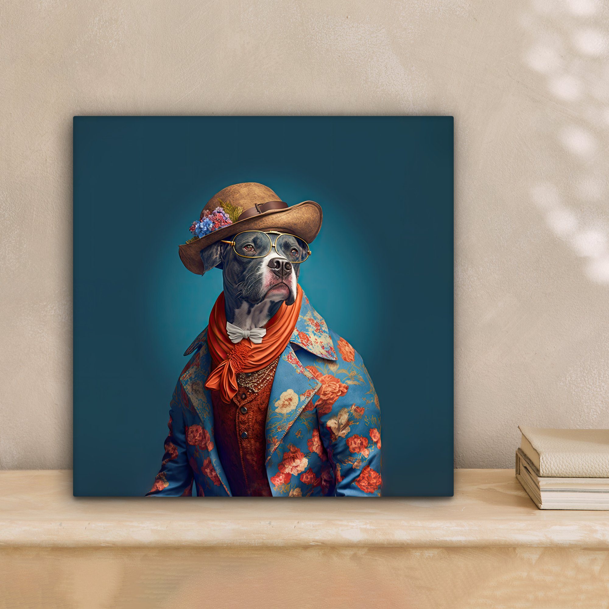 OneMillionCanvasses® Leinwandbild Hund - Jacke - günstig online kaufen