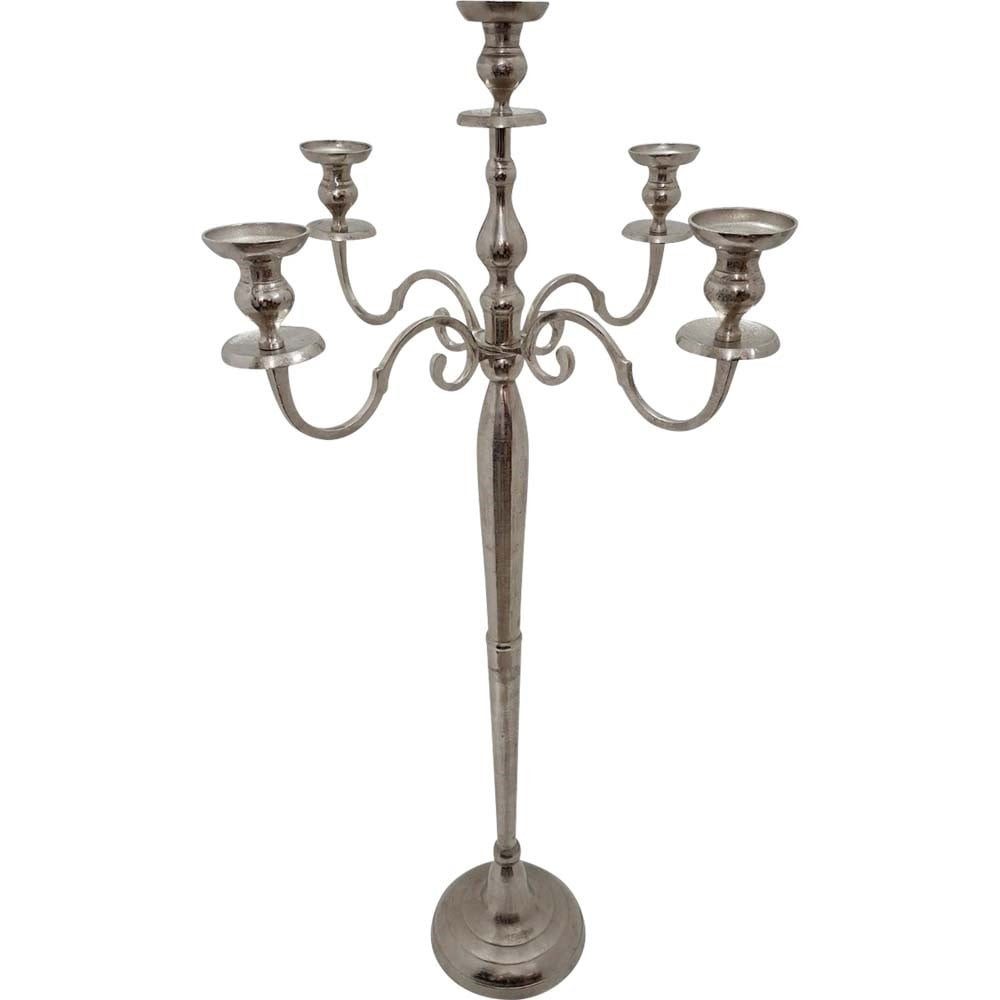 Lesli Living Kerzenständer Kerzenhalter Brush silber 144cm 5-armig