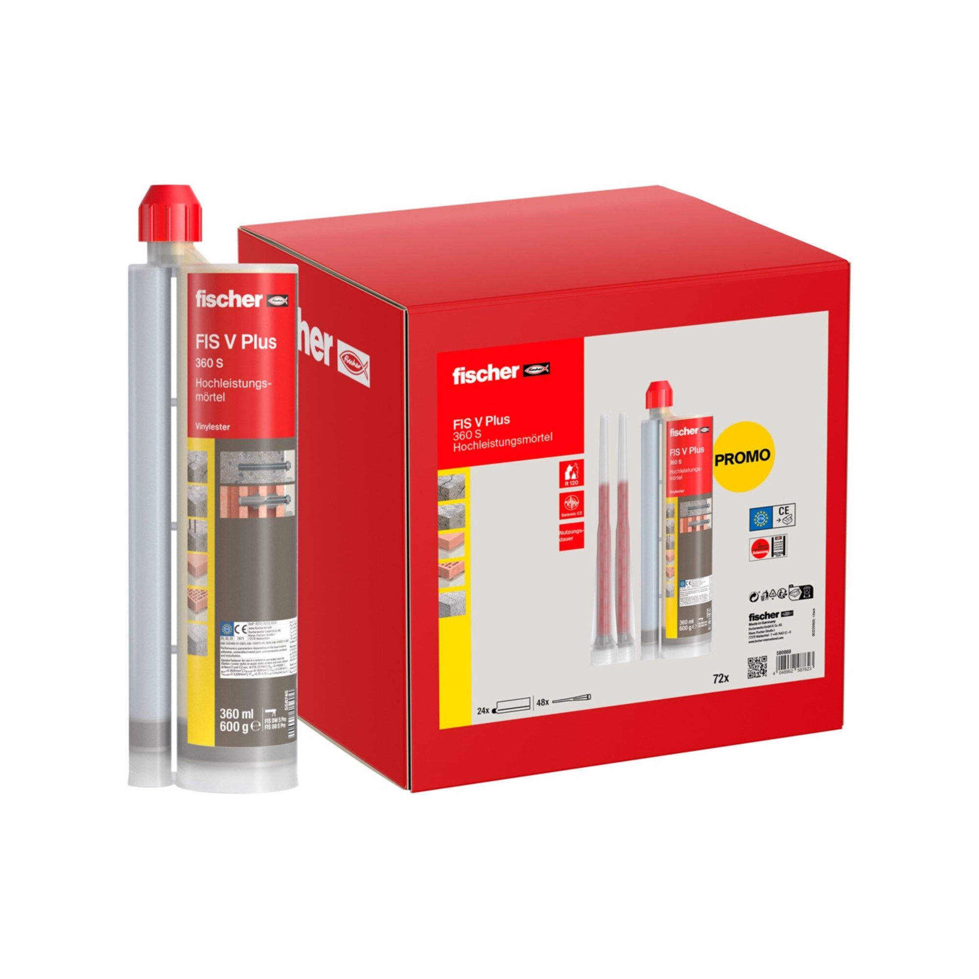fischer Dübel-Set fischer Montagemörtel FIS V Plus 360ml S UMK (24 Stück im Karton)