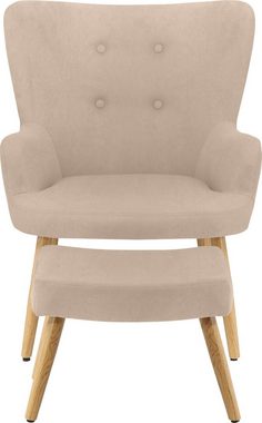 INOSIGN Sessel Levent, Hocker, in unterschiedlichen Bezugsqualitäten, Sitzhöhe 40 cm
