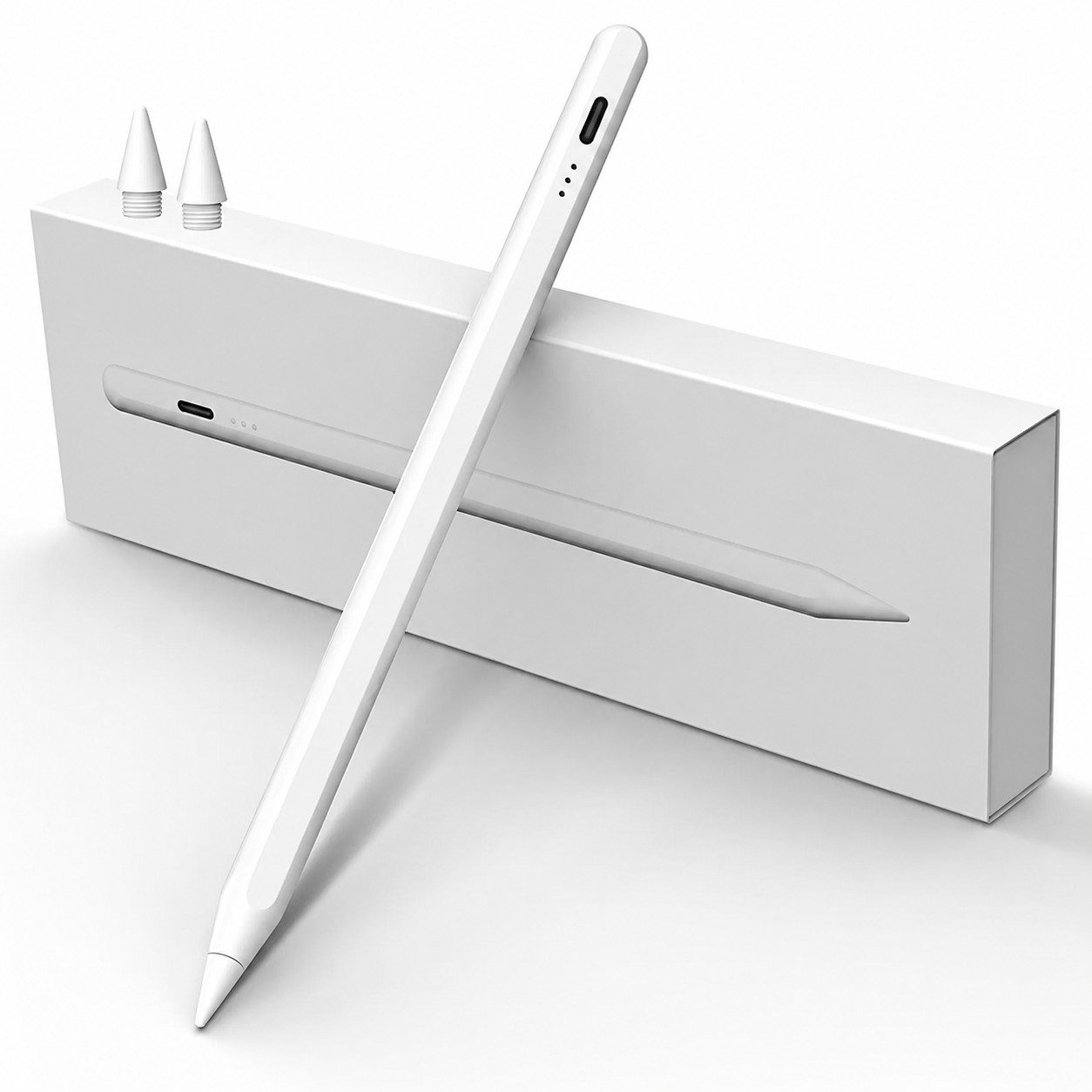 SpionProfi Eingabestift Stylus Stift für Apple iPad Tablet Touchscreen mit USB-C Schnellladung (1-St) Geeignet für Apple iPad 6, 7, 8, 9, 10, Mini, iPadPro Tablet