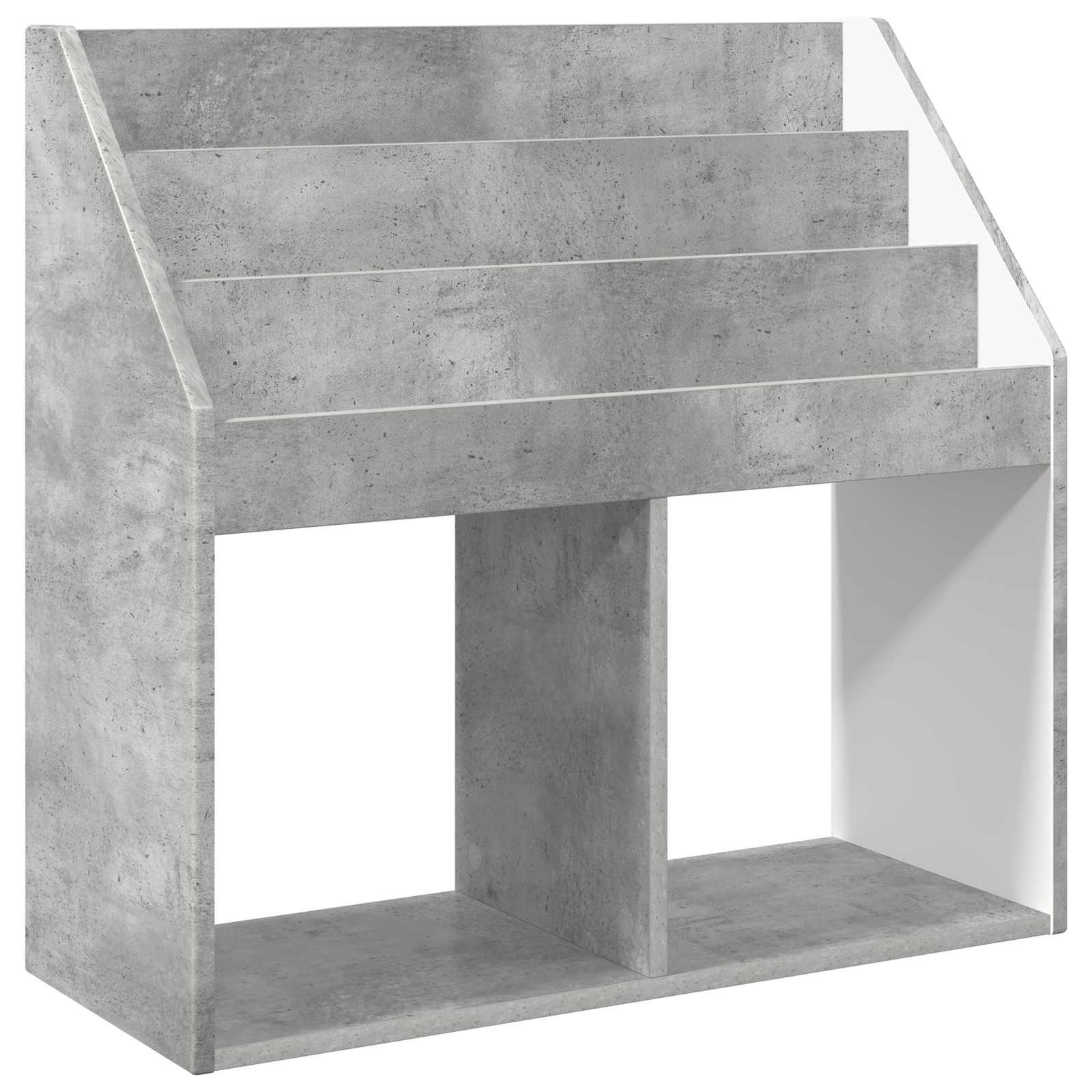 vidaXL Zeitungsständer Kinderregal Beton Grau 72,5 x 29,5 x 69 cm Holzwerkstoff (1 St)