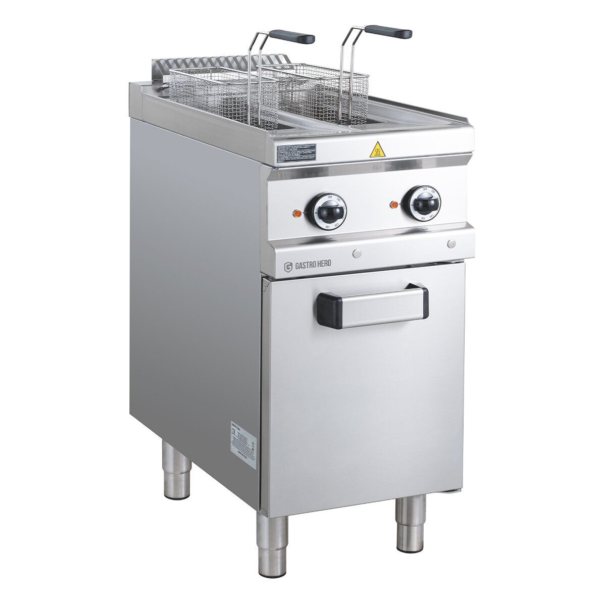 GastroHero Fritteuse Elektro Doppel Fritteuse 2x7 Liter 10,5 kW Edelstahl