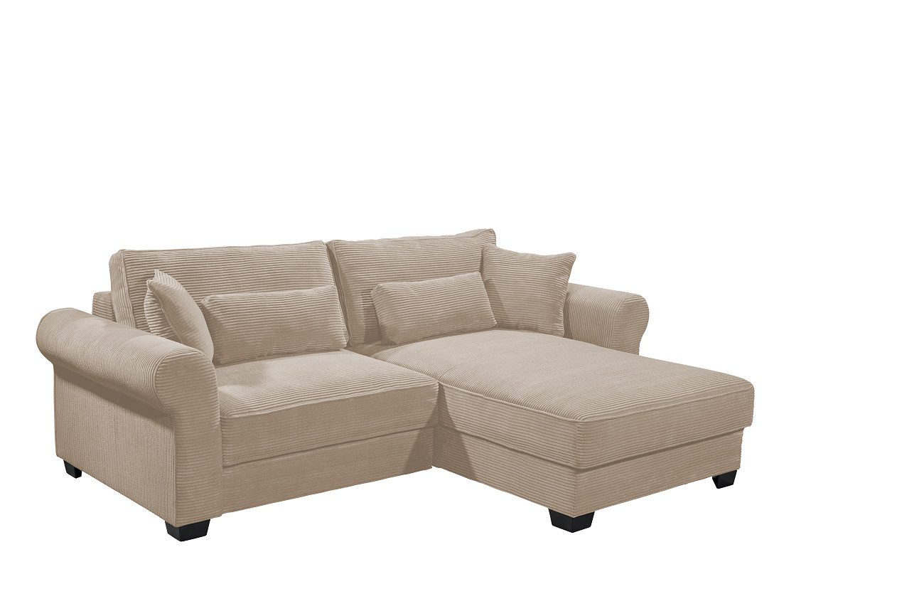 ED EXCITING DESIGN Ecksofa "Angelina L-Form", mit Bettfunktion, Bettkasten günstig online kaufen