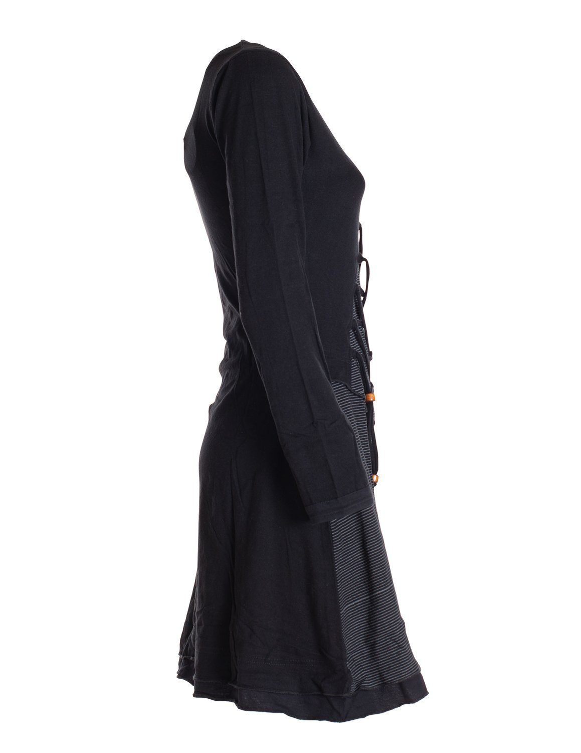 Vishes Jerseykleid Asymmetrisches Langarm Damen Baumwoll-Keid Shirt-Kleid Ethno, Elfen Style, Sweat-Kleid