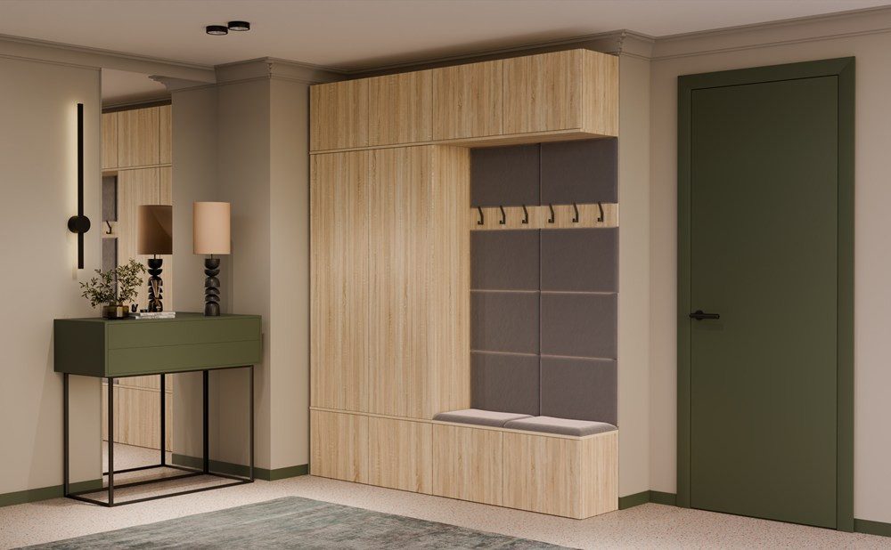 Raumhirsch Furniture Schuhschrank Garderobenschrank für Flur und Eingangsbereich (Kleiderschrank sowie Schuhschrank im SET) verschiedene Farben