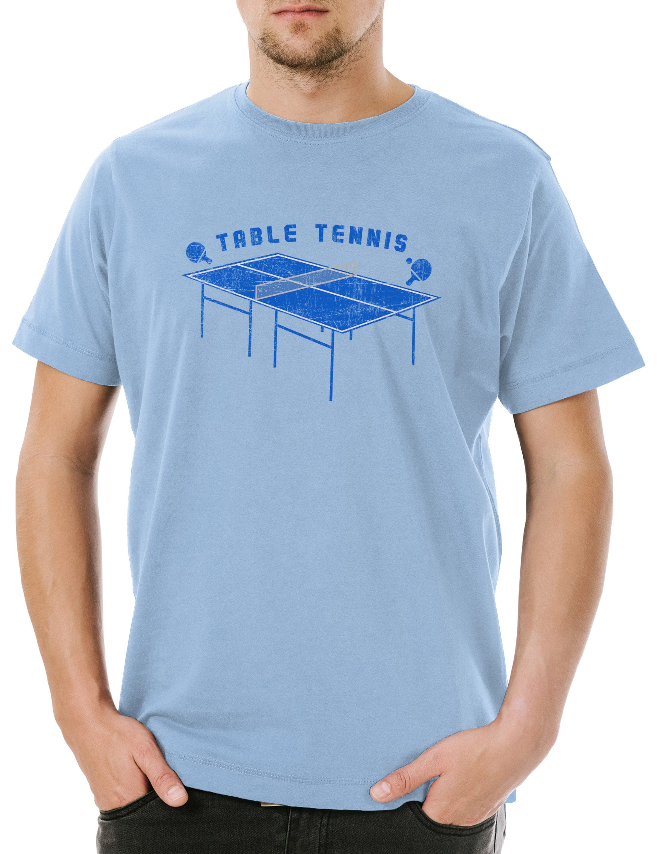 Print-Shirt Table Tennis Table Herren T-Shirt Ping-Pong Tischtennis Player Sport