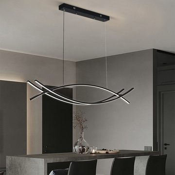 Vicbuy Pendelleuchte, LED Pendelleuchte, Esszimmer Pendellampe, Kreative Bogen Linien Deckenleuchte, Stufenlos dimmbar, Wohnzimmerdeckenlampe, Mit Fernbedienung, 3 Lichtfarben, Küche, Schlafzimmer