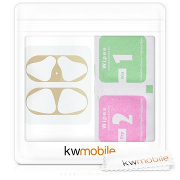 kwmobile Ersatzschutzkappen Staubschutz Sticker für Apple Airpods 1 & 2, 1-St., 18K Vergoldung - Schutz vor Metallstaub