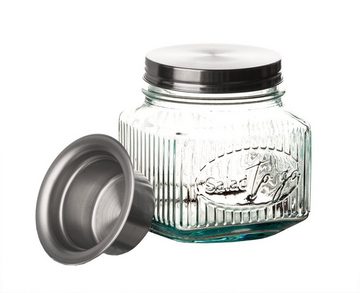 BigDean Salatbox Snack-to-go-Glas auslaufsicher Lunchbecher mit Dressing-Einsatz&Deckel, Glas. Edelstahl, (1-tlg)