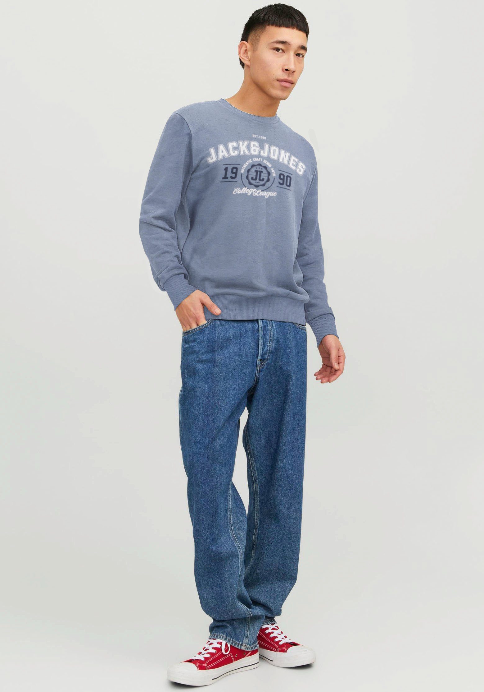 Jack & Jones Sweatshirt JJ JJANDY NECK CREW SWEAT flint/stone