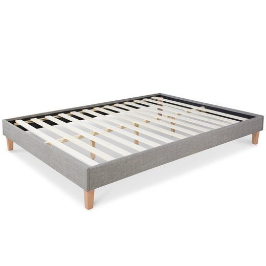 Homestyle4u Polsterbett »Futonbett 180x200 cm Grau Bettgestell
