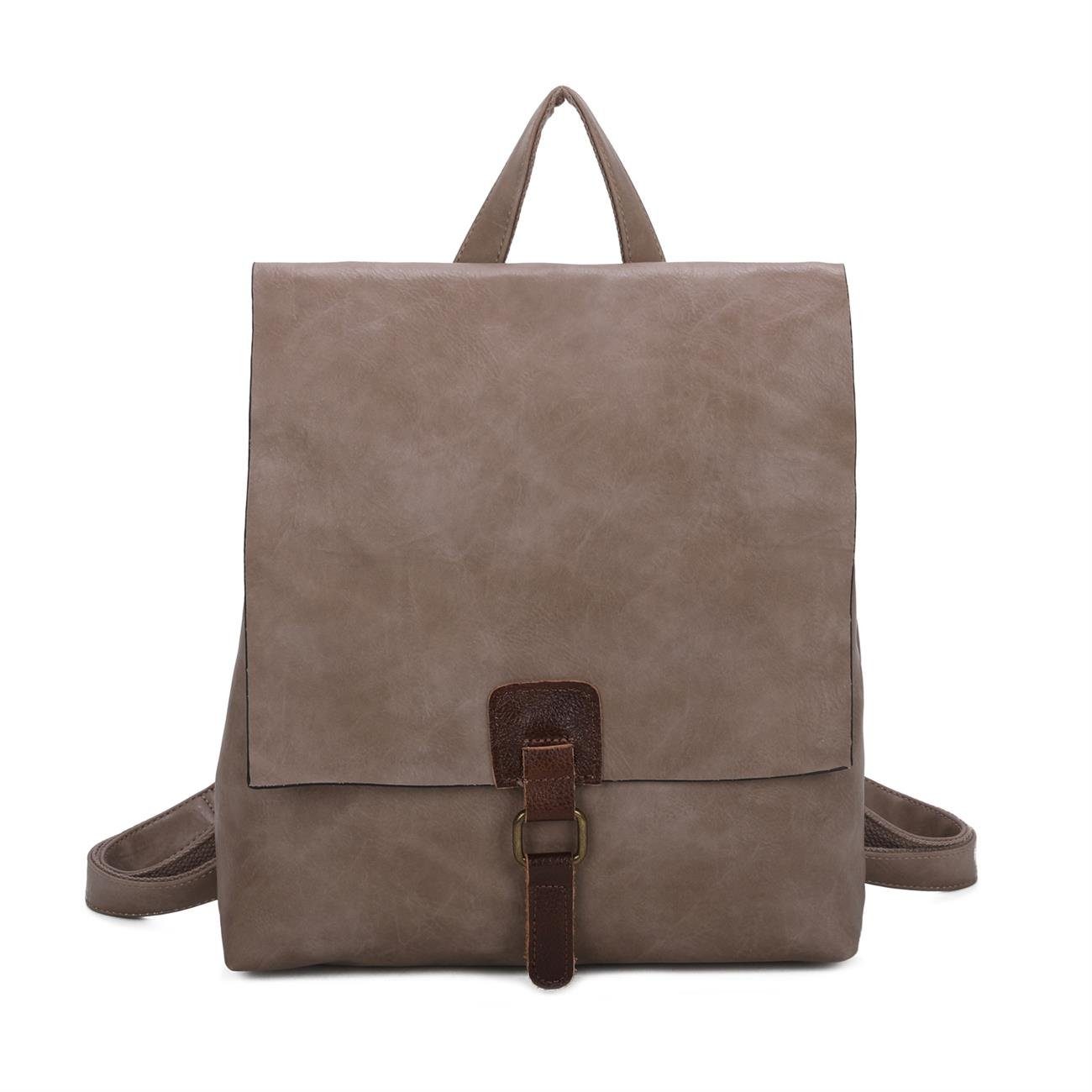 ITALYSHOP24 Rucksack Damen Rucksack Tasche Schultertasche, Vintage Messenger, Crossover als Umhängetasche tragbar