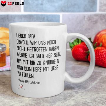 22Feels Tasse Werdender Papa Geschenk Vatertag Schwangerschaft Männer Du Wirst Vater, Keramik, Made in Germany, Spülmaschinenfest
