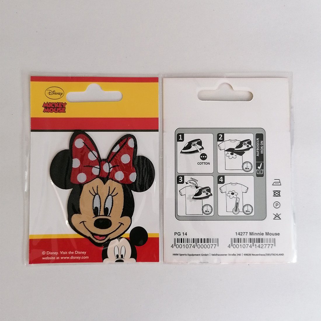Disney Aufnäher Bügelbild, Aufbügler, Applikationen, Patches, Flicken, zum aufbügeln, Polyester, Minnie Mouse Comic Kinder - Größe: 6,5 x 7,5 cm