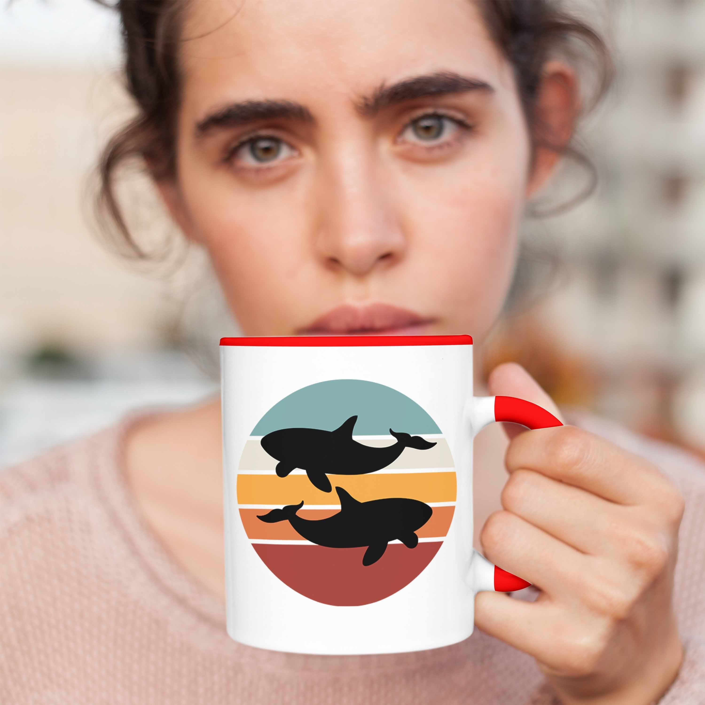 Rot Retro Waal Tasse Tasse Geschenk Orca Trendation Ozean