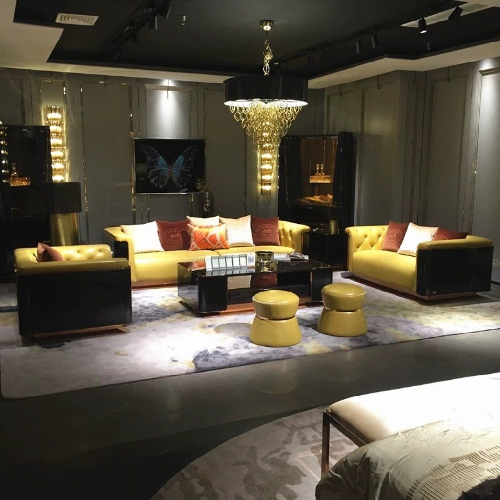 JVmoebel Wohnzimmer-Set, Designer Garnitur Sofa Couch Set Polster Sitz Set 3+2+1 Sofas