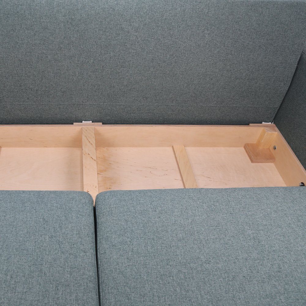 VitaliSpa® Schlafsofa York, Blau, 230 cm