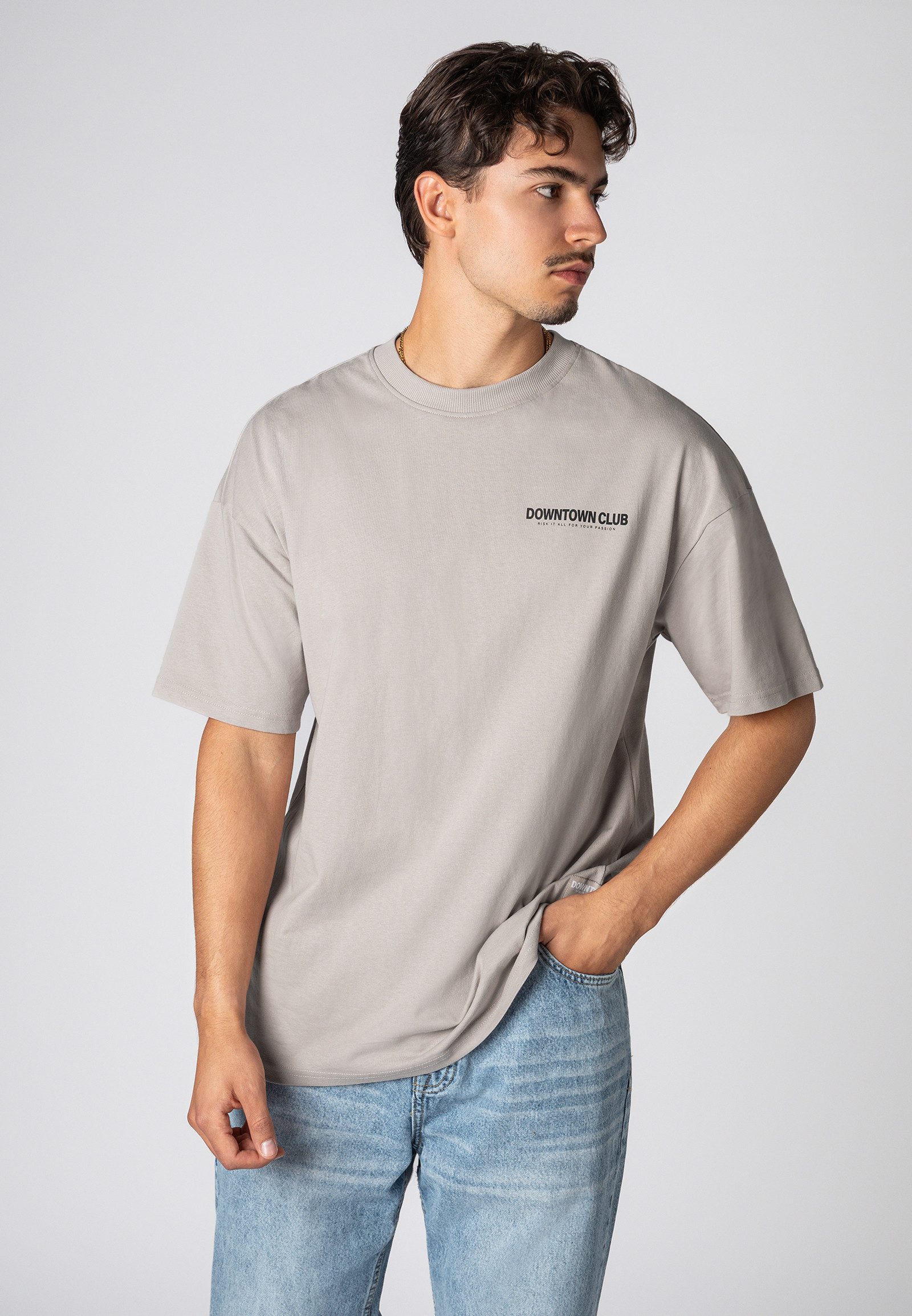 SUBLEVEL T-Shirt Herren Shirt Downtown Club Edition kurzarm, Baumwolle, oversize, Frontprint