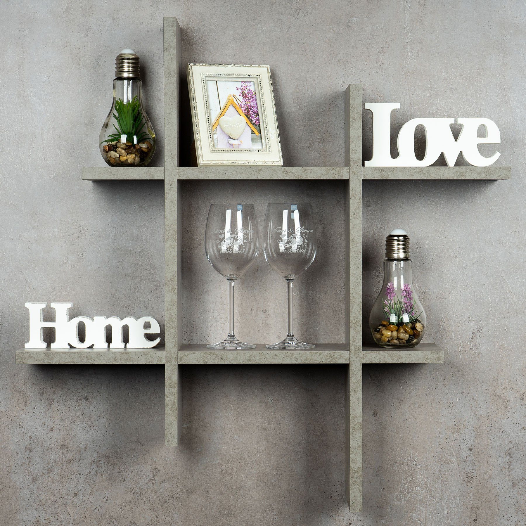 Levandeo® Wandregal, levandeo Hashtag Regal 75x75cm günstig online kaufen