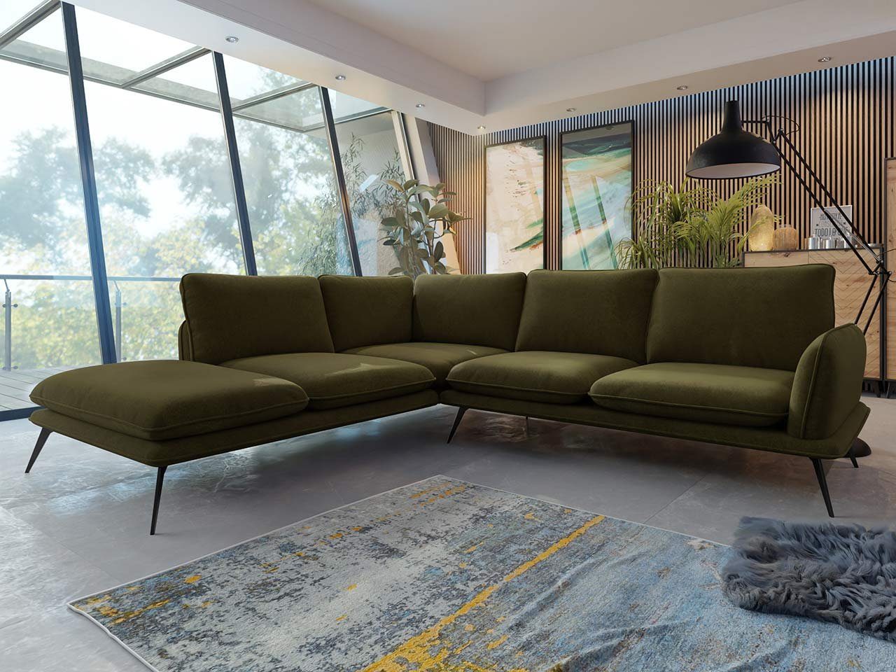 MIRJAN24 Ecksofa Portimao, Polsterecke Sofa, Farbauswahl Couchgarnitur, Loft L-Form Zetta 297