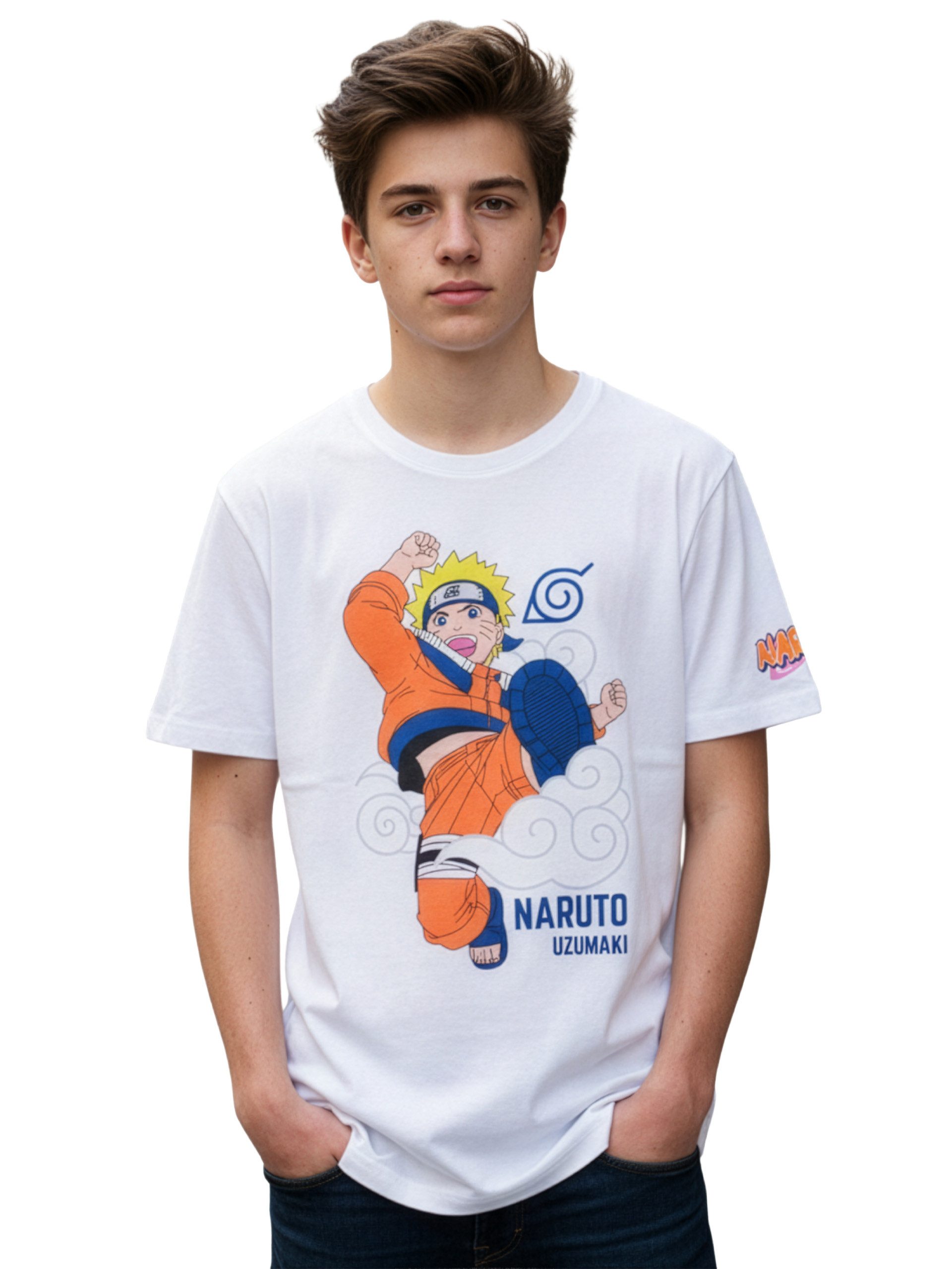 T-Shirt Naruto T-Shirt Naruto Uzumaki Oberteil Shirt kurzärmlig