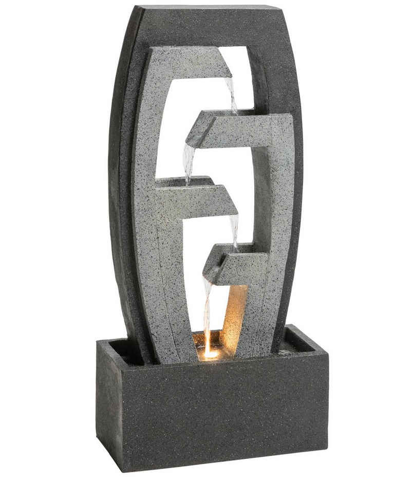 Dehner Gartenbrunnen Tokio mit LED warmweiß, 92 x 44.5 x 22.5 cm, 44,5 cm Breite, inkl. Pumpe, Trafo, 1 warmweiße LED