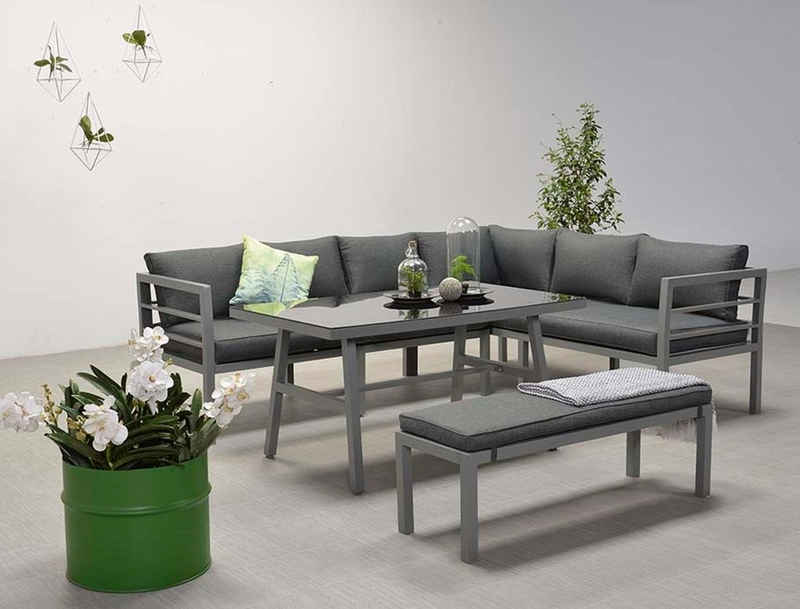 Garden Impressions Gartenlounge-Set Blakes rechts anthrazit, Aluminium, Gartenmöbelset, Outdoor, Möbel, (Lounge-Set), UV-beständig