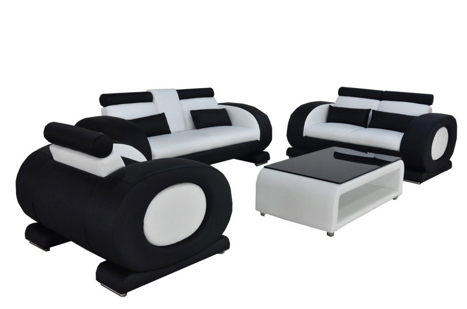 JVmoebel Sofa Sofa Couch Garnitur Set Made Leder in Europe Designer Komplett 3+2+1 Möbel, Sitz