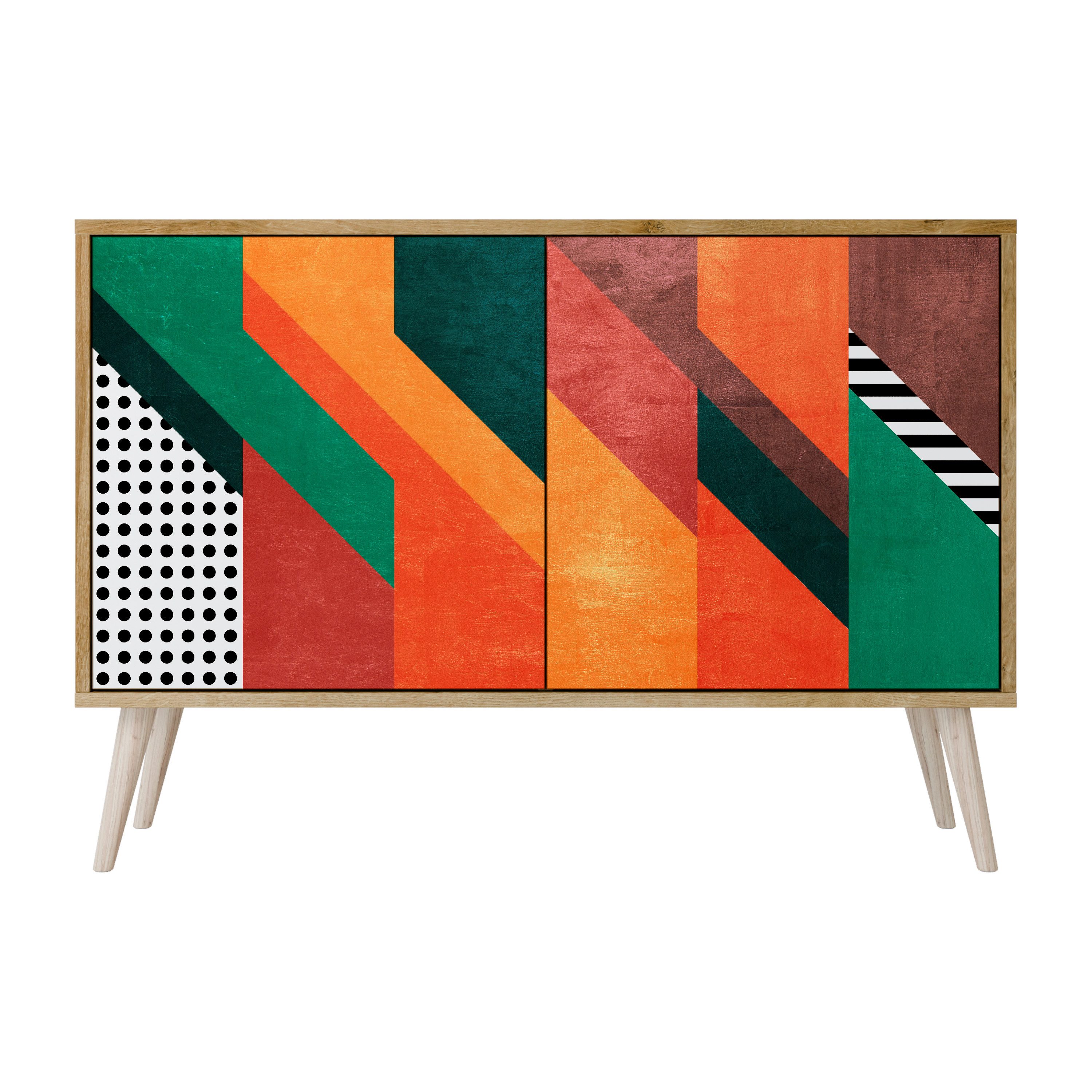 SPACEREBELS Kommode Sideboard Komodenschrank Möbel für Wohnzimmer Flur Esszimmer, mit 2 Türen oder mit 3 Türen