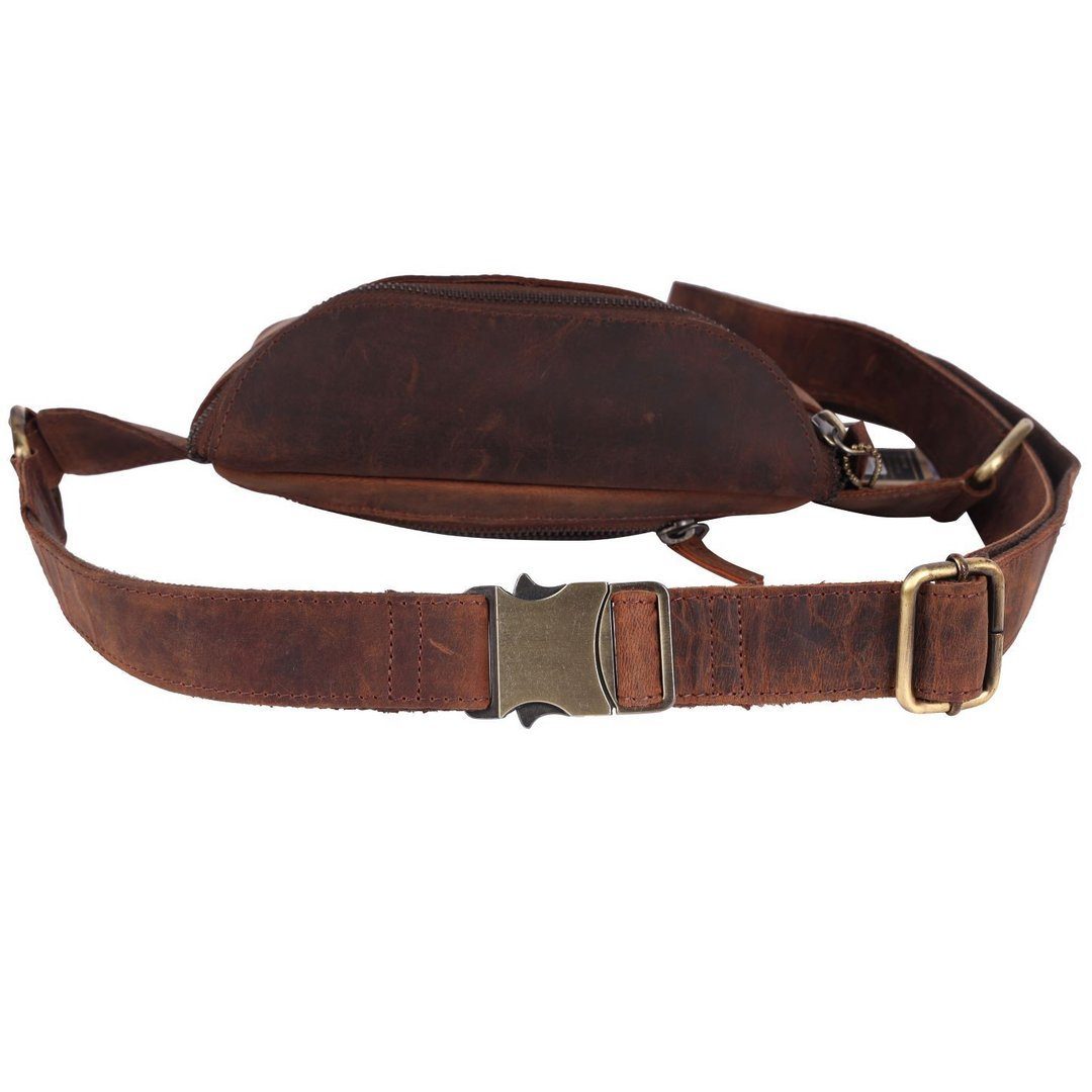 Qivee Bauchtasche LZ-2002-A Bauchtasche Hüfttasche Gürteltasche Tracking (Set, 1-tlg., Bauchtasche), echt Leder