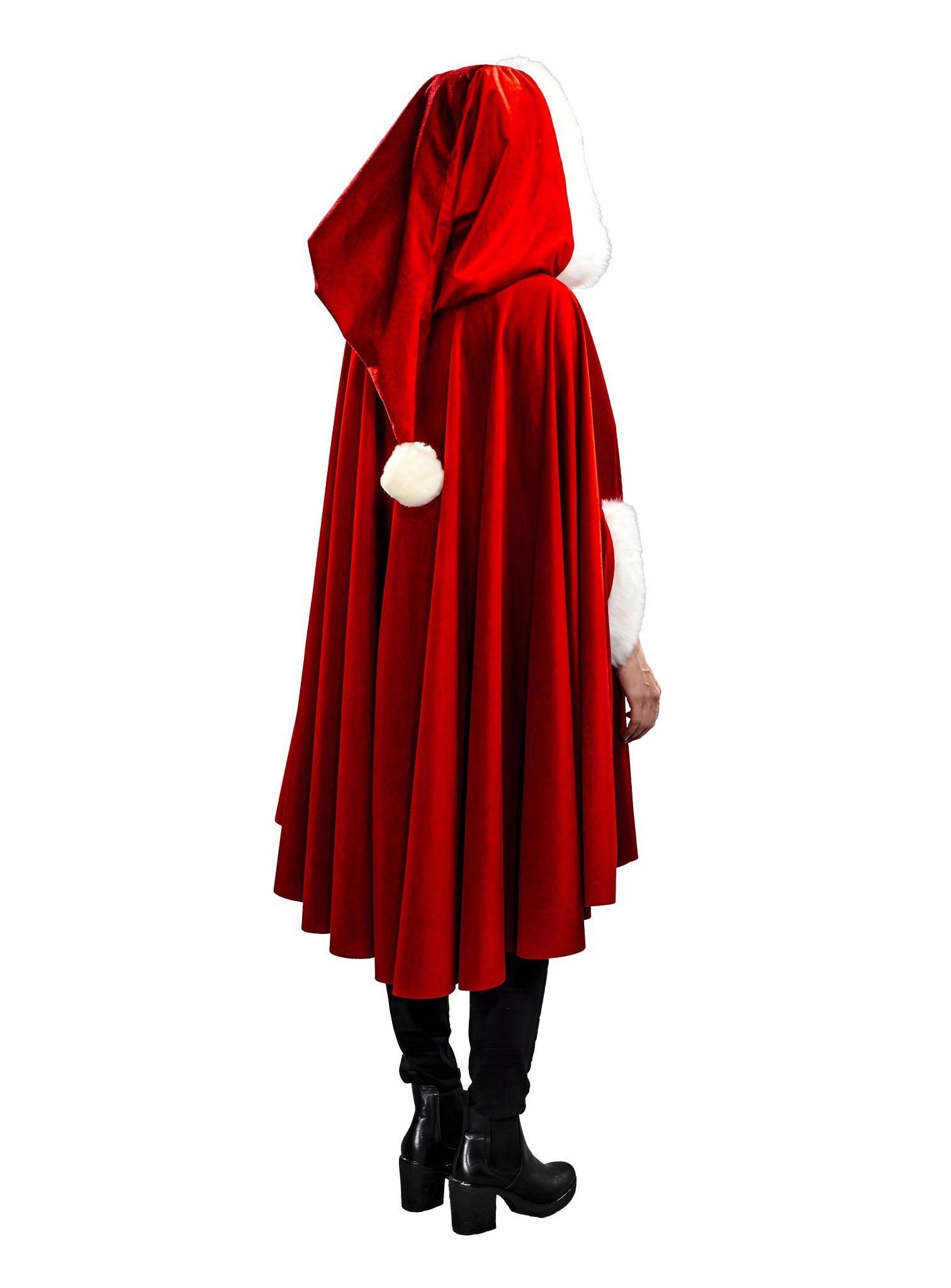 Metamorph Umhang Eleganter Weihnachtsumhang - Weihnachtsfrau Kostüm, Das trägt Miss Santa auf Weihnachtsfeier und Adventsmarkt!