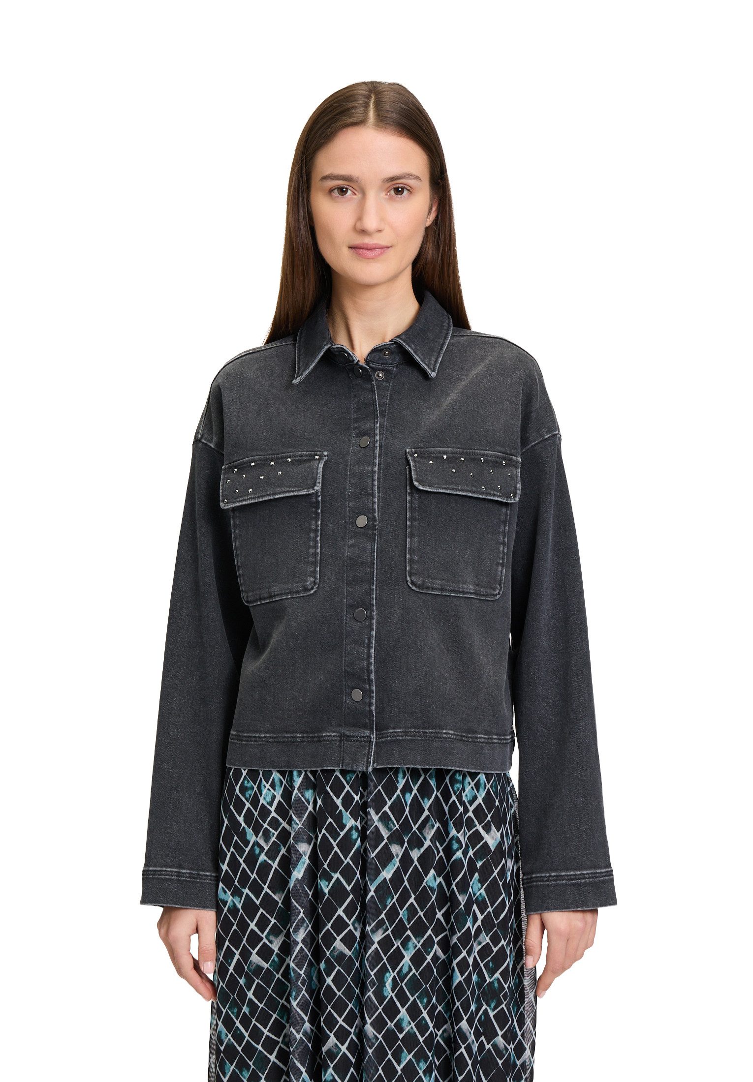 Jackenblazer Betty & Co Jeansjacke mit aufgesetzten Taschen