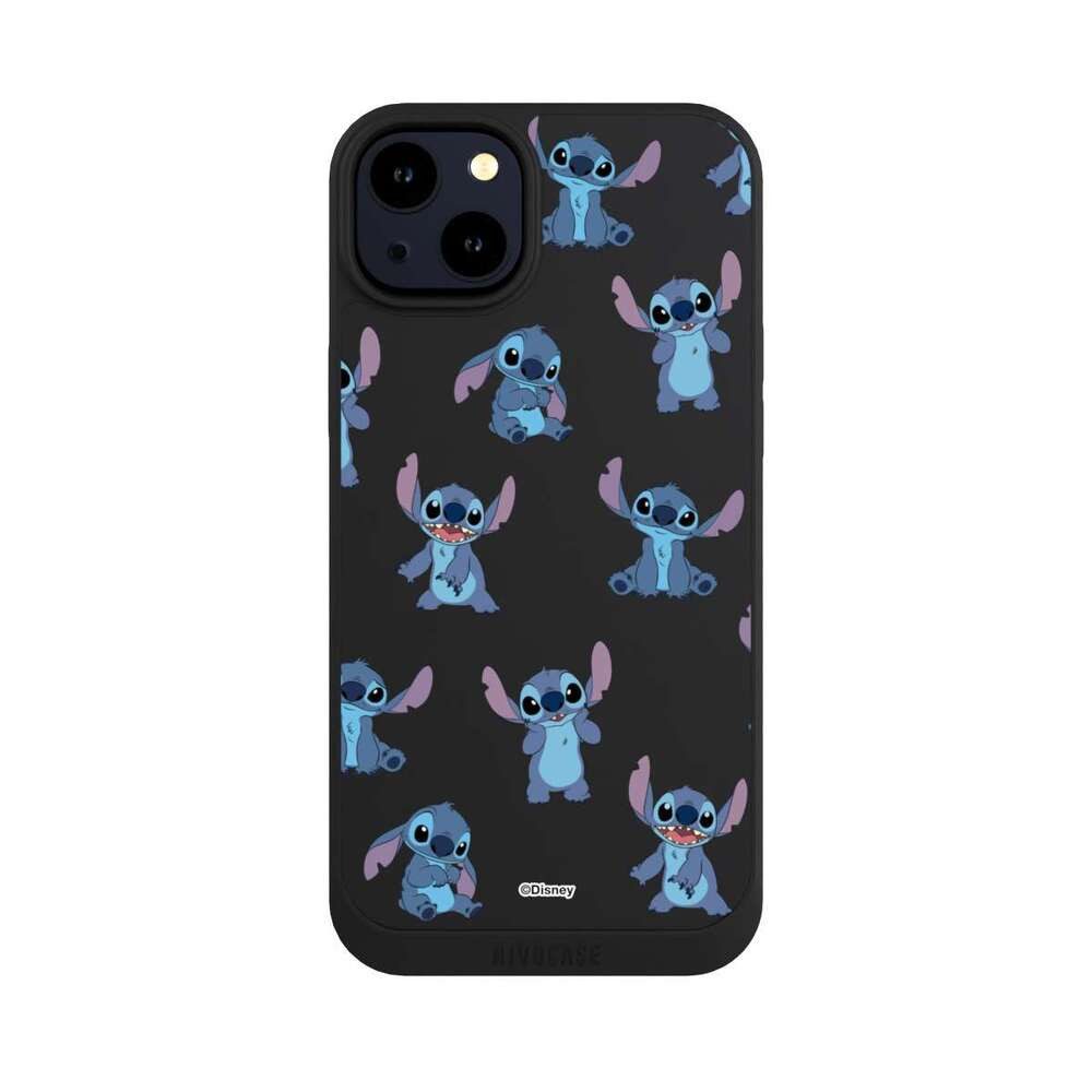 NIVOCASE Handyhülle Lilo & Stitch Offizielles Lizenzprodukt Disney, Apple iPhone 14 Plus Handyhülle Hülle NIVOpure Case Schwarz