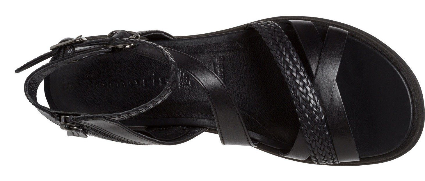 schwarz Tamaris Sandale mit seitlichen Reißverschluss