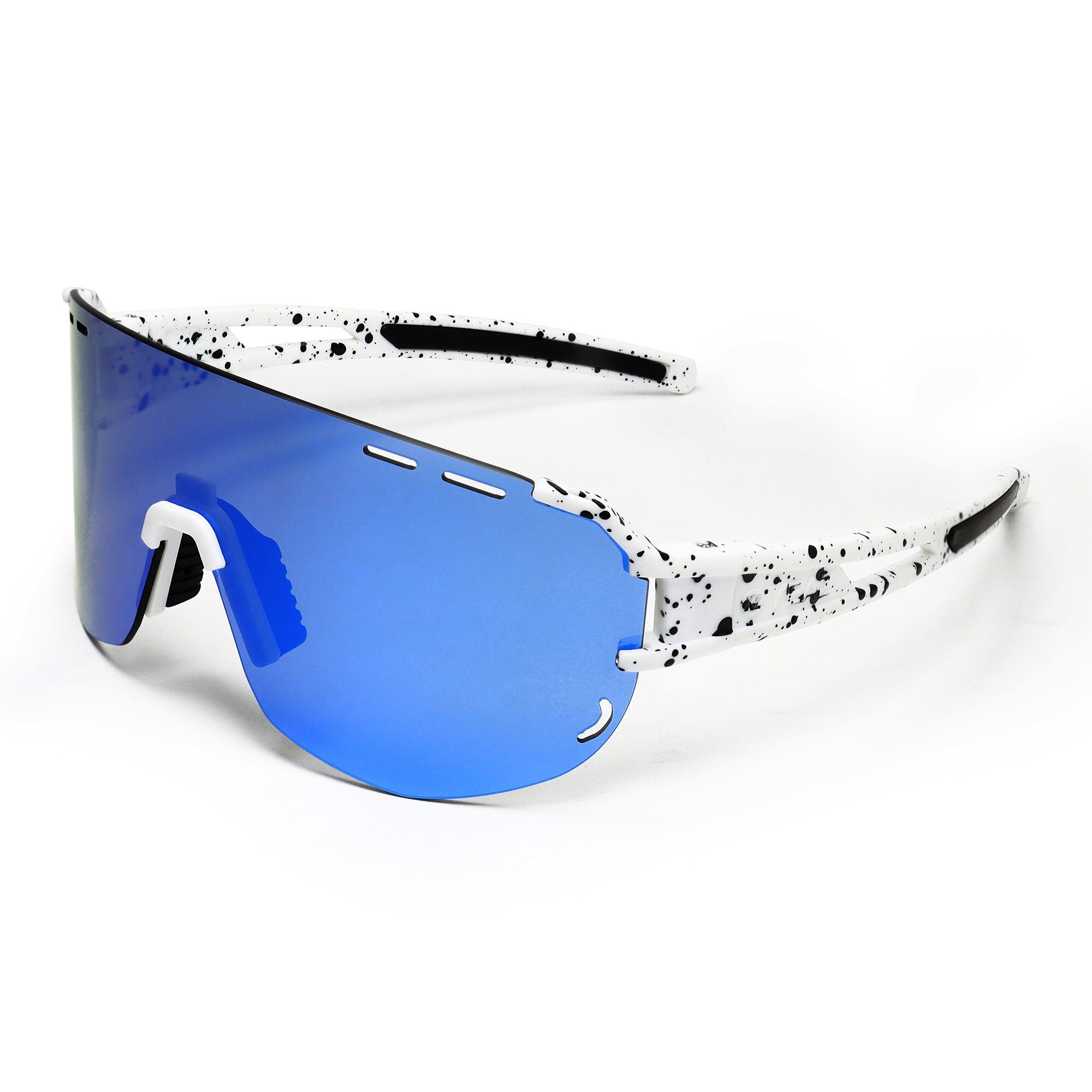 SUNGLOW blau sport-sonnenbrille YEAZ / Sportbrille weiß/blau, Sport-Sonnenbrille weiß