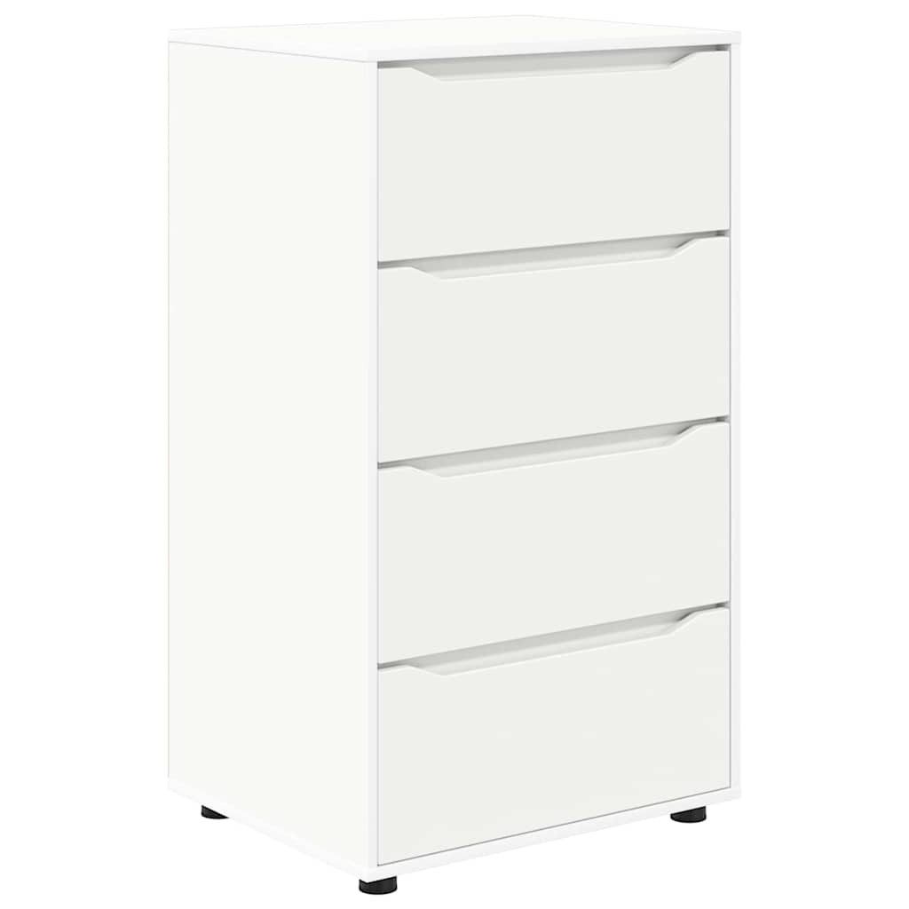 vidaXL Kommode 60 x 48 x 105 cm Kommode mit 4 Schubladen in Weiß 60x48x105 cm Spanpla