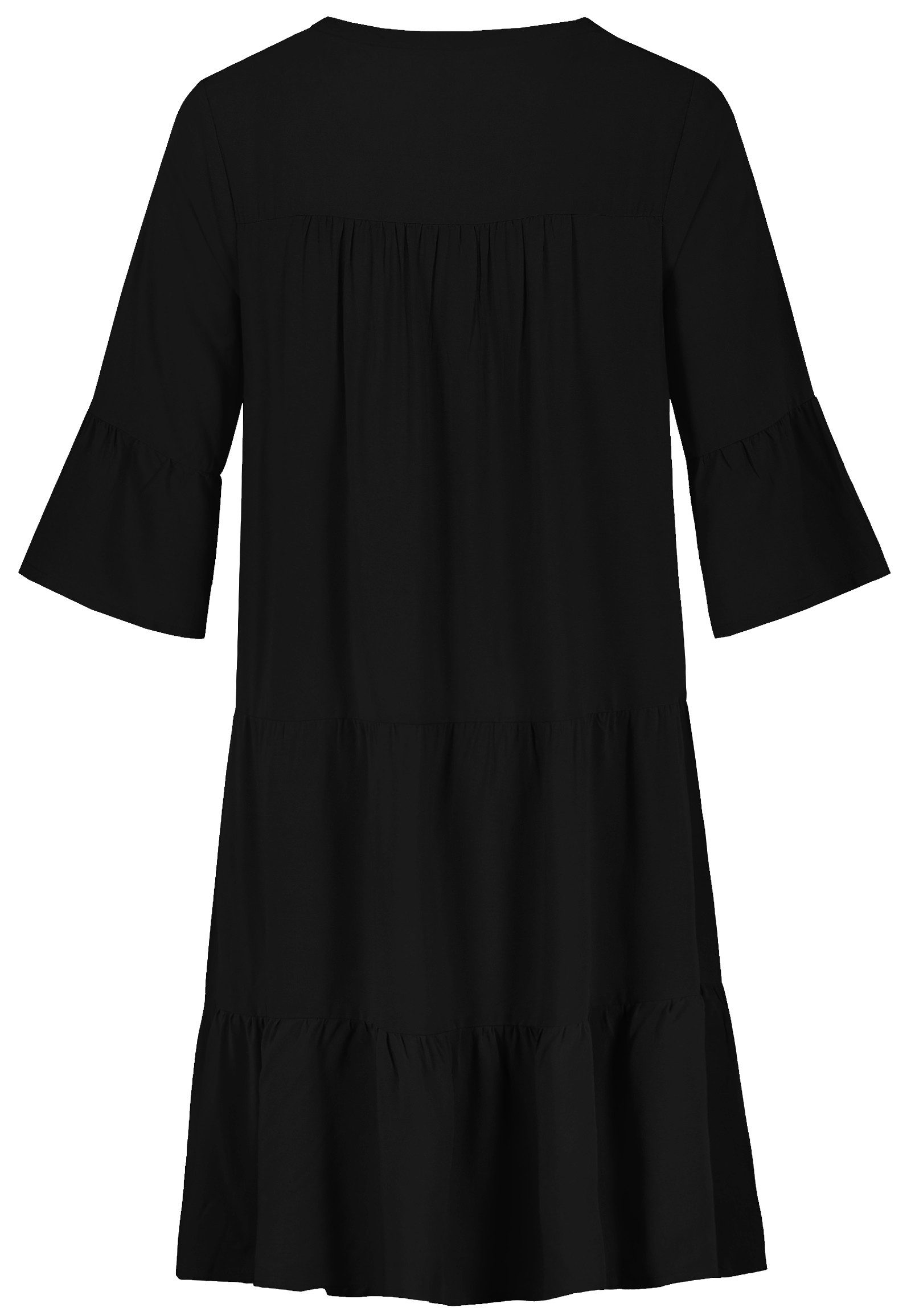 SUBLEVEL Shirtkleid V-Ausschnitt, 3/4-Ärmel, Volant-Saum, lockerer Schnitt günstig online kaufen