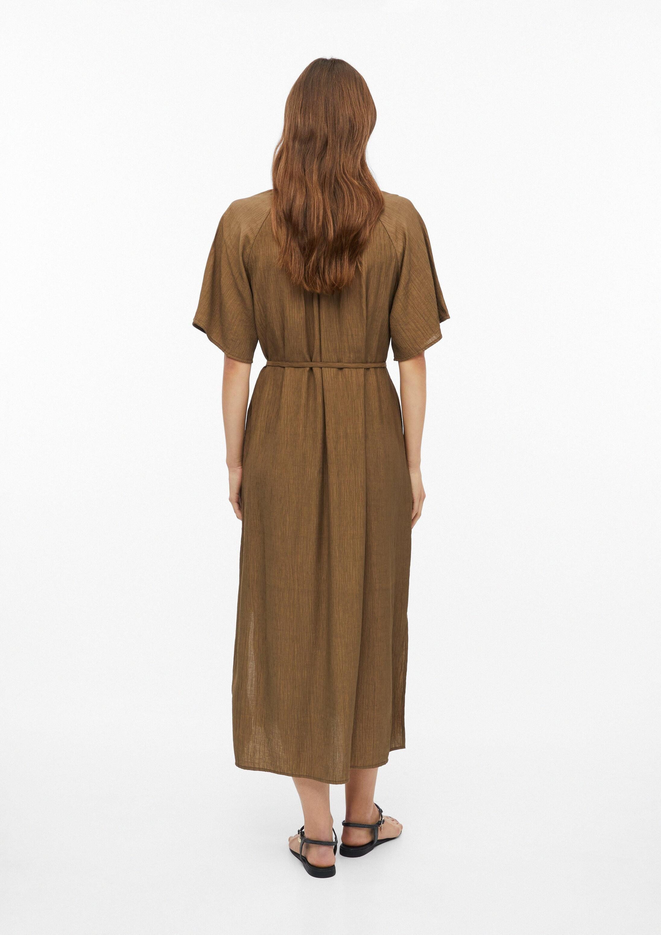 s.Oliver Midikleid Kleid Strukturiertes Viskosemix-Kleid im Relaxed Fit
