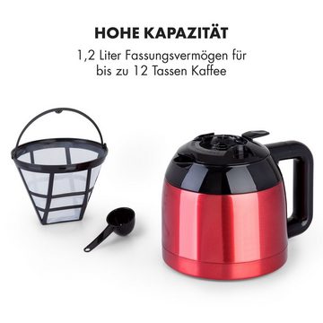 Klarstein Filterkaffeemaschine Arabica, 1.2l Kaffeekanne, Leichte Bedienung: EasyTouch Control Bedienoberfläche und LC-Display
