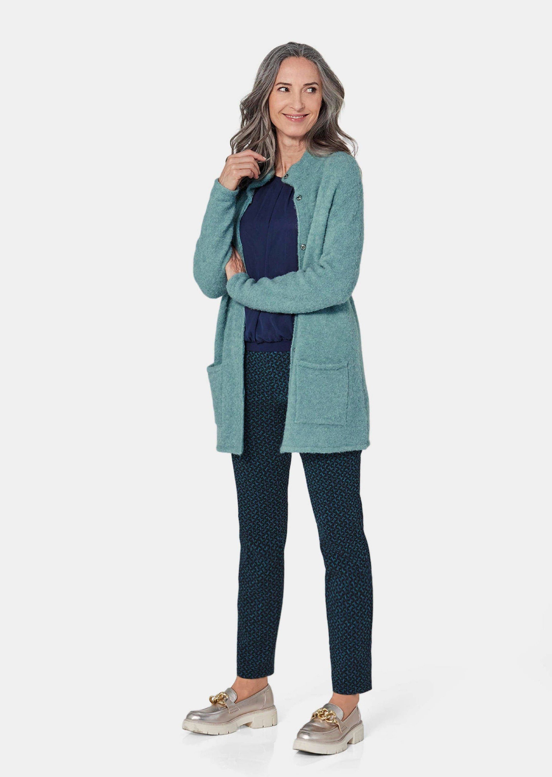 GOLDNER Strickjacke Kurzgröße: Boucle Strickmantel günstig online kaufen