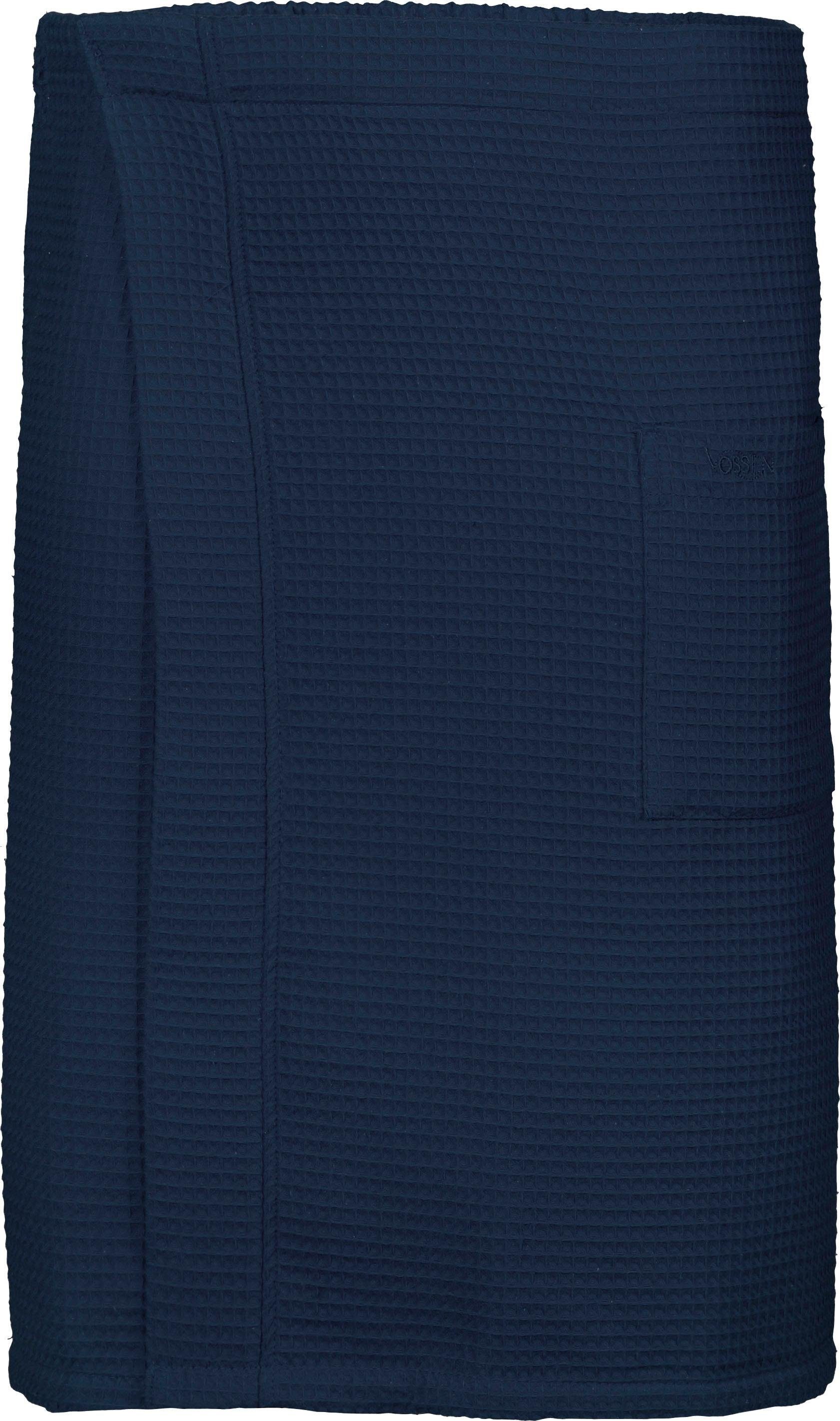 Vossen Kilt Will-L, ideal für Sauna & Spa, Kurzform, Waffelpiqué, Knöpfe, Saunakilt für Herren,Waffelpiqué-Struktur,reine Baumwolle, Druckknöpfe