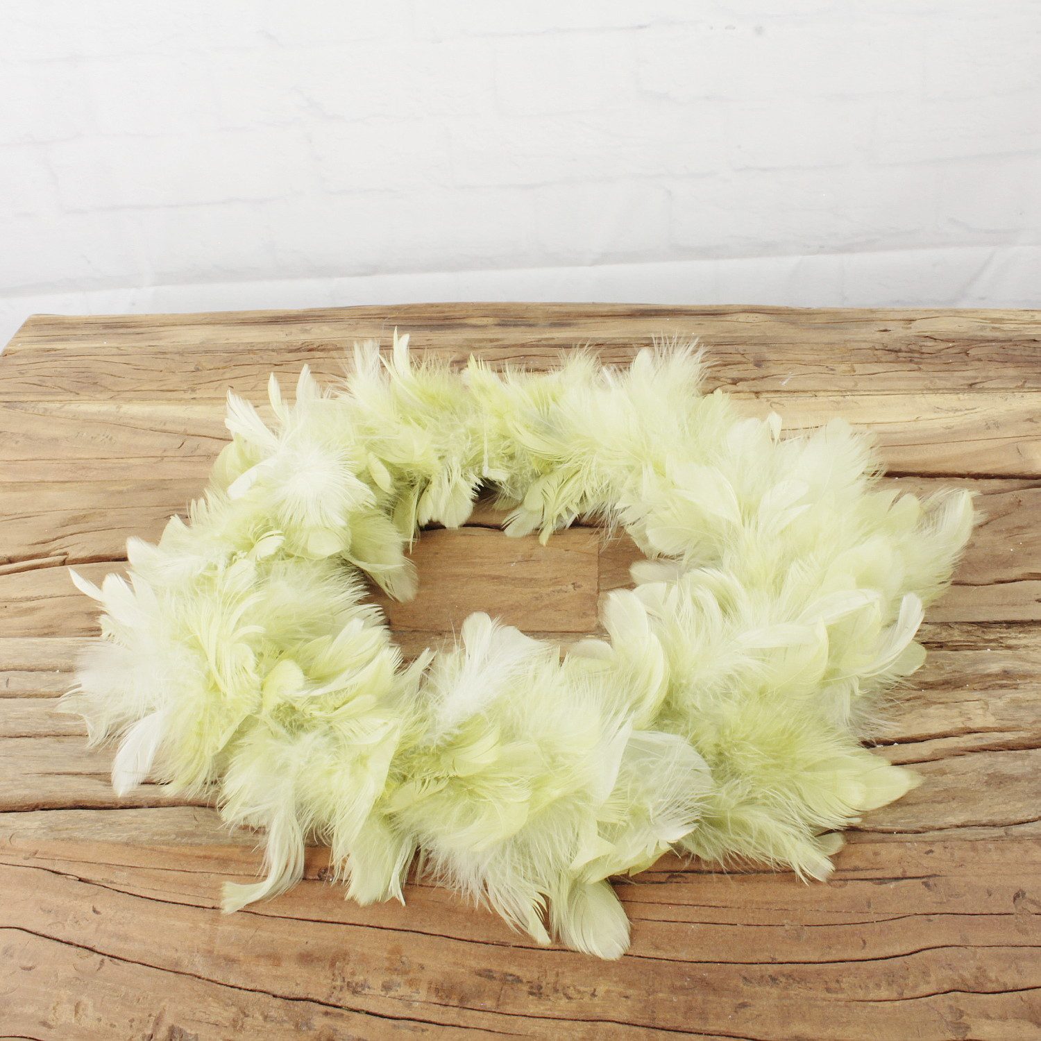 Macosa Home Dekokranz Federkranz Federn Grün 35 cm Türkranz Tischdeko Wanddeko, Kranz Osterdeko Deko Ostern