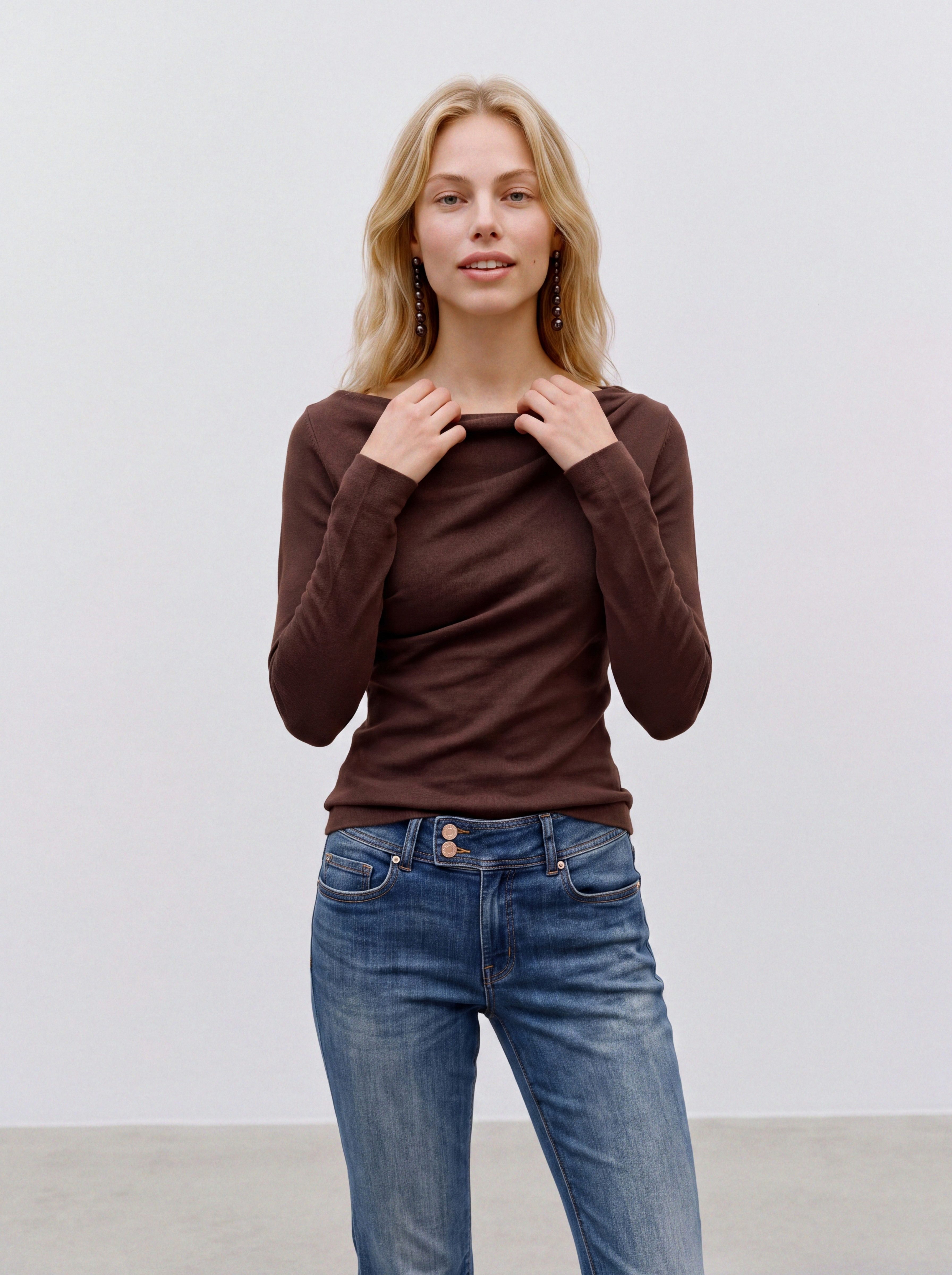 Vero Moda Strickpullover VMSOFINE KNIT LS BOATNECK PULLOVER NOOS Materialmix, regular fit