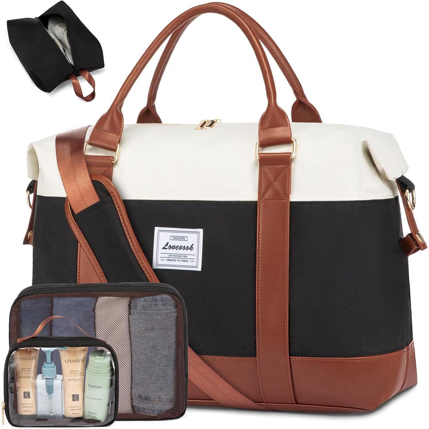 Reisetasche Reisetasche Damen Sporttasche mit Schuhfach Weekender Handgepäck 30L