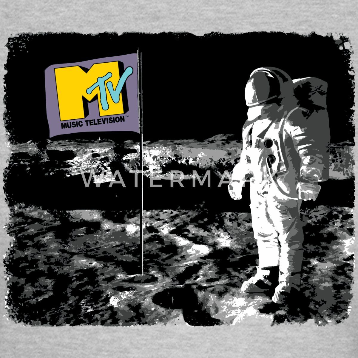 Spreadshirt T-Shirt MTV Astronaut Auf Dem Mond Mit MTV-Flagge Frauen T-Shirt (1-tlg)
